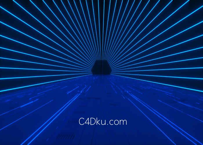科技空间抽象克隆线条C4D三维炫酷海报背景