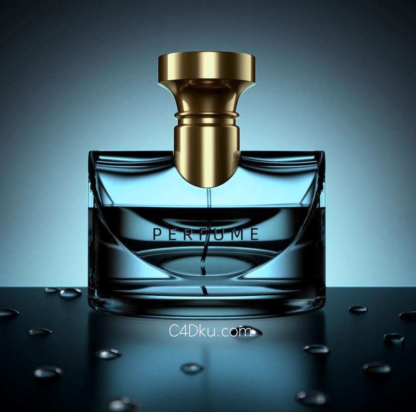 c4d结合octane制作品牌香水玻璃透明材质产品包装