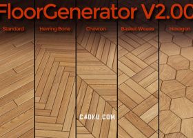 Floor Generator Pro 2.10插件支持3ds Max 2020生成地板地面墙面工具