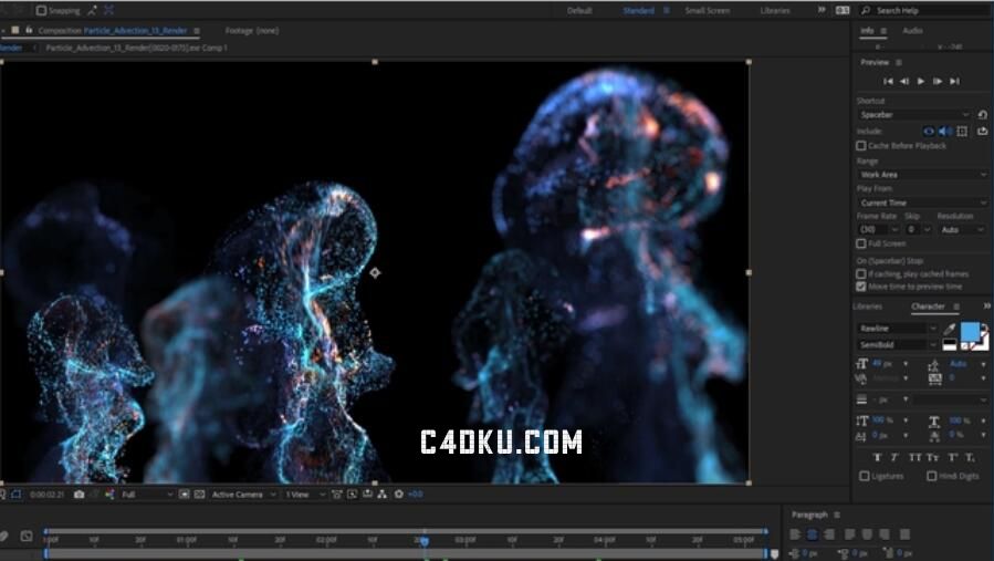 使用x - particle创建类似珊瑚场景的粒子平流,使用mograph和c4d
