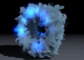 C4D利用TFD制作流体烟雾传送特效光圈效果视频