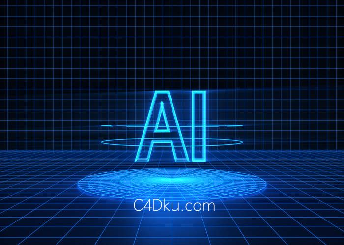 C4D制作智能AI科技网格立体艺术文字空间