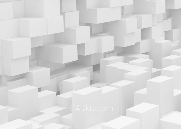 C4D自带渲染器制作白色简约商务立体空间背景3D资源下载-C4D库