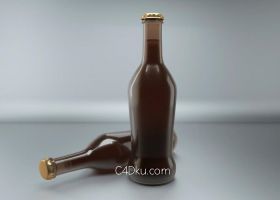 C4D结合Octane Render插件制作玻璃酒瓶包装样机