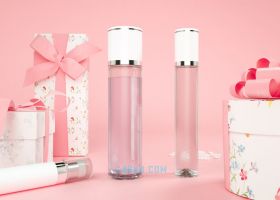 花纹七夕节日粉红系列玫瑰花丝带玻璃保温杯情人包装礼物盒C4D工程