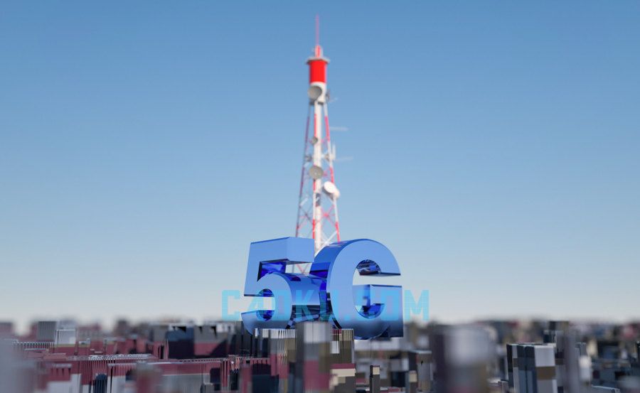 5g通信网络信号塔立体文字高楼房3d资源下载 C4d库