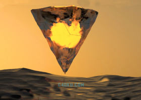 Cinema 4D使用阿诺德渲染三角水晶体分离水面场景视频教学素材