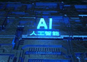 AI人工智能科技自动化工厂电路板芯片未来发展科技感C4D/3DS/fbx模型