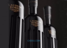 C4D教程产品建模渲染一个高级有质感长颈玻璃酒瓶中文视频案例