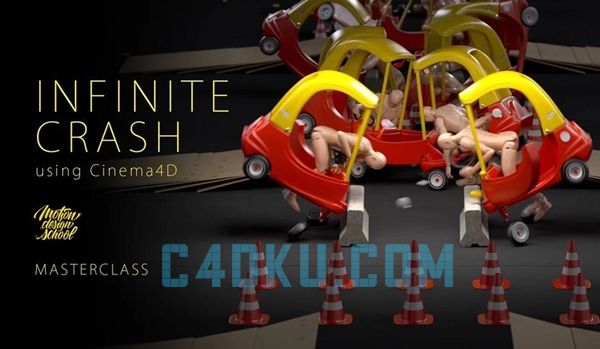 学习C4D软件制作汽车无限循环碰撞场景虚拟动画视频教程