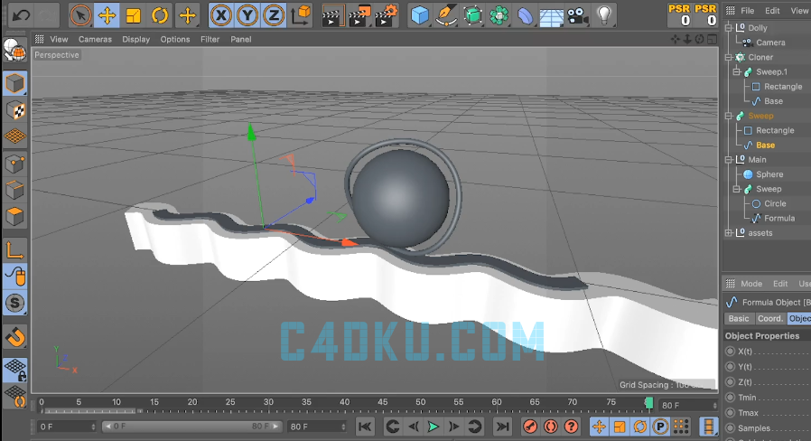 C4D制作3D球体循环轨道规律运动场景动画绑定设计合成案例