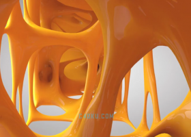 C4D教程使用破碎工具创建海绵镂空创意3D立体字母动画案例视频
