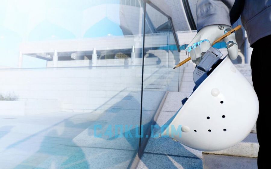 C4d配合oc渲染器插件制作三维智能机器人工作服装施工安全帽3d工程3d资源下载 C4d库