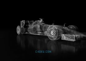 3DSMAX2017软件三维立体科幻感线条拼接炫酷跑道比赛汽车3D场景工程