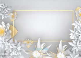 CINEMA4D与OC插件建模三维简约3D唯美立体花卉剪纸风花朵背景模型