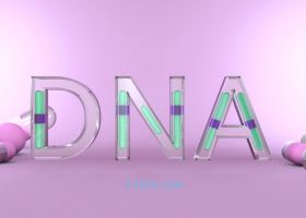 CINEMA4DR18建模三维彩色颗粒医疗健康药丸DNA玻璃立体3D文字工程
