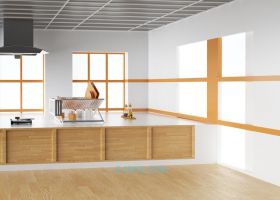 C4D与OC插件制作简约风格室内厨房器械抽风机置物架家具调味玻璃瓶