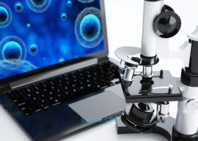 C4D建模医疗科学研究所光学显微镜笔记本3D电脑