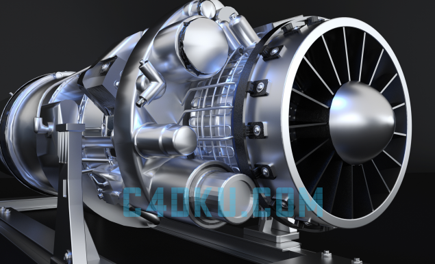 c4d模型工程飞机发动机三维模型3d资源下载-c4d库