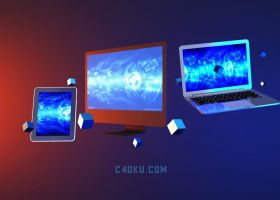 C4D配合OC插件建模电子产品设备互联网高科技
