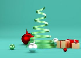3DSMAX制作三维卡通立体圣诞节抽象线条圣诞树