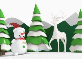 3DSMAX制作圣诞节之日3D圣诞雪人礼物盒