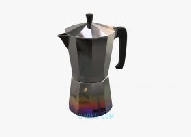 C4DR18软件制作咖啡机FBX/OBJ等格式三维模型