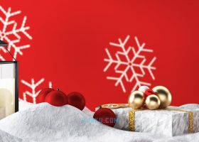 3DSMAX建模三维圣诞节冰天雪地礼物场景