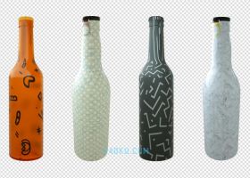 CINEMA4D制作三维3D立体彩色酒瓶3D模型