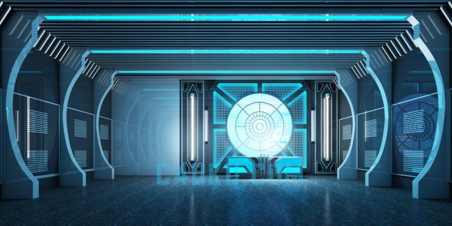 3dsmax制作3d模型科技空间室内3d场景3d资源下载-c4d库