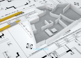 C4D建模三维房屋建筑图纸3D工程