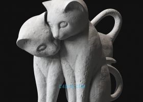 3DSMAX建模三维猫雕石头像免费3D模型