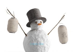 3DSMAX制作三维冬天白色雪人3D模型