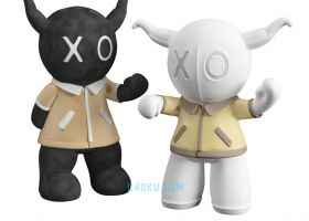 3DSMAX制作三维卡通可爱黑白娃娃3D工程