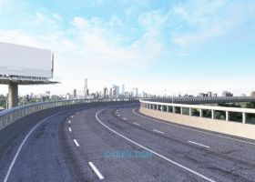 高速立交桥户外公路大型广告牌位置MAX工程