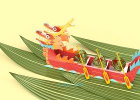 3DSMAX建模三维传统端午节赛龙舟3D工程