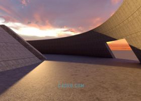 3DSMAX结合V-Ray建模3D抽象工业风建筑模型